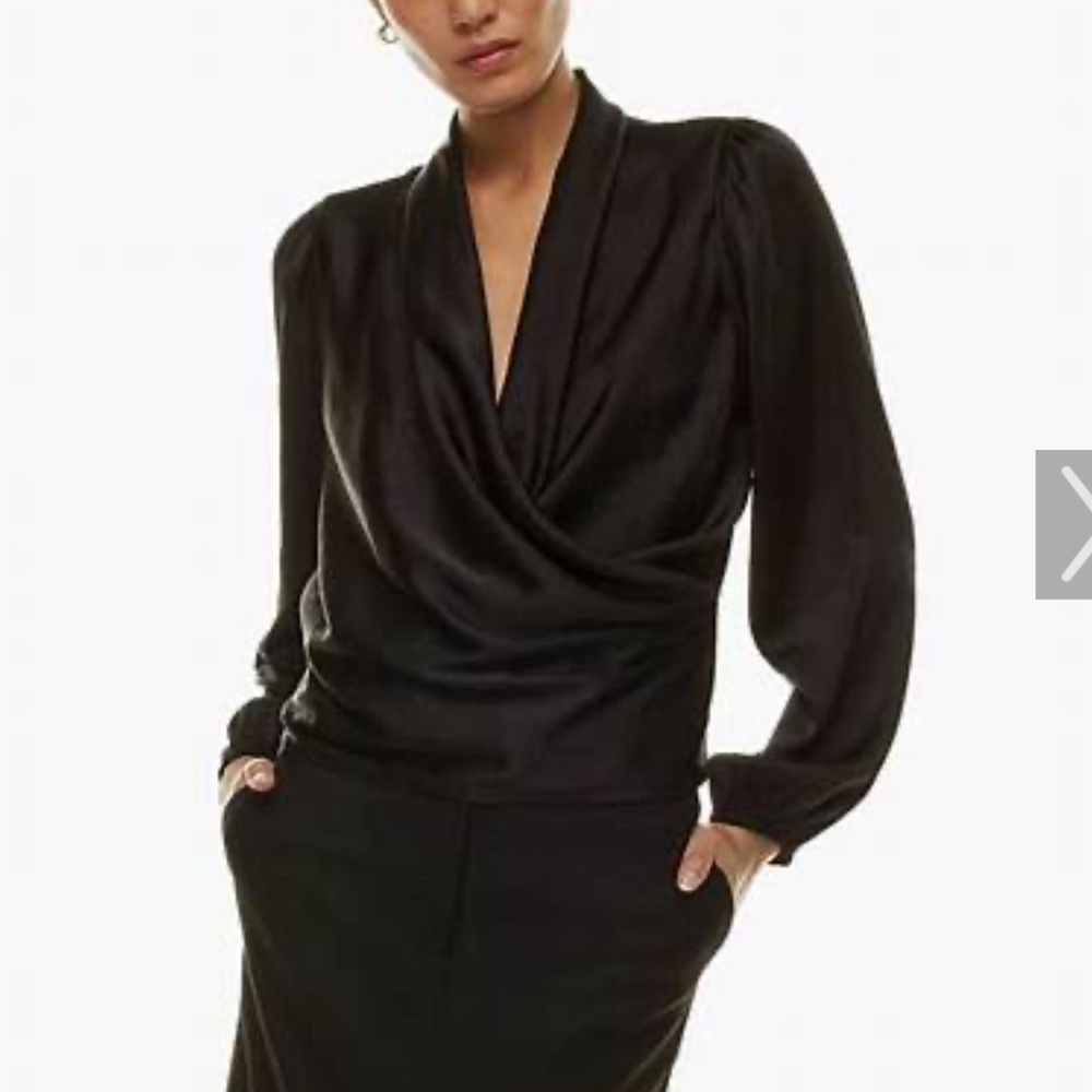 Wilfred Black Draped Blouse